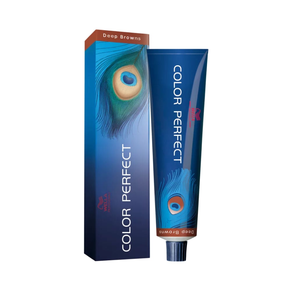 Embalagem e tubo da Coloração Color Perfect Deep Browns 7/7 Louro Médio Marrom 60g