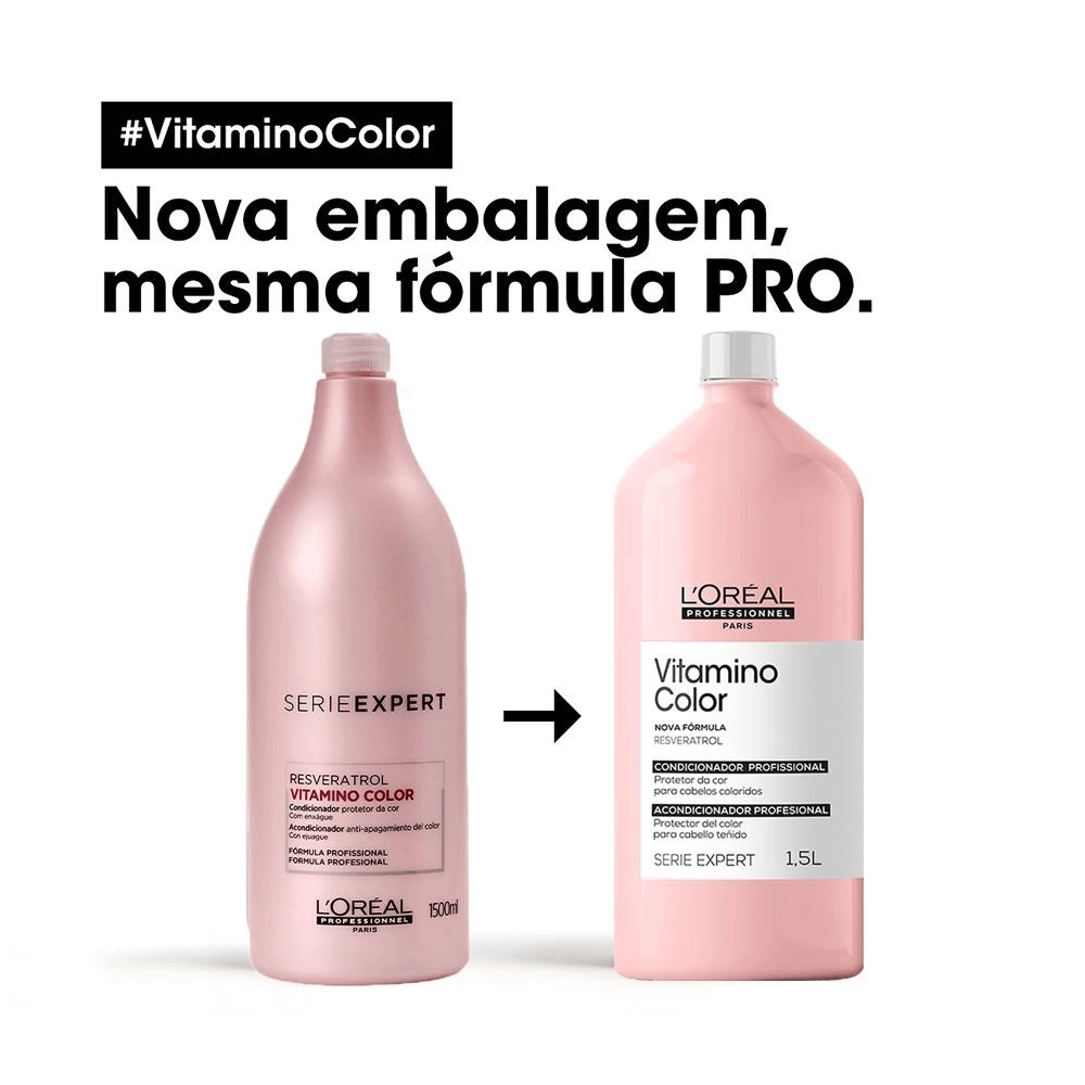 Condicionador L'Oréal Professionnel Serie Expert Vitamino Color 1500ml - embalagem nova e antiga