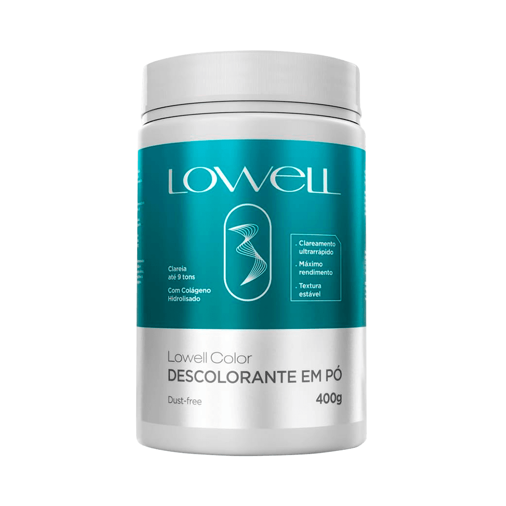 Descolorante em Pó Lowell Dust-Free 400g - embalagem frontal