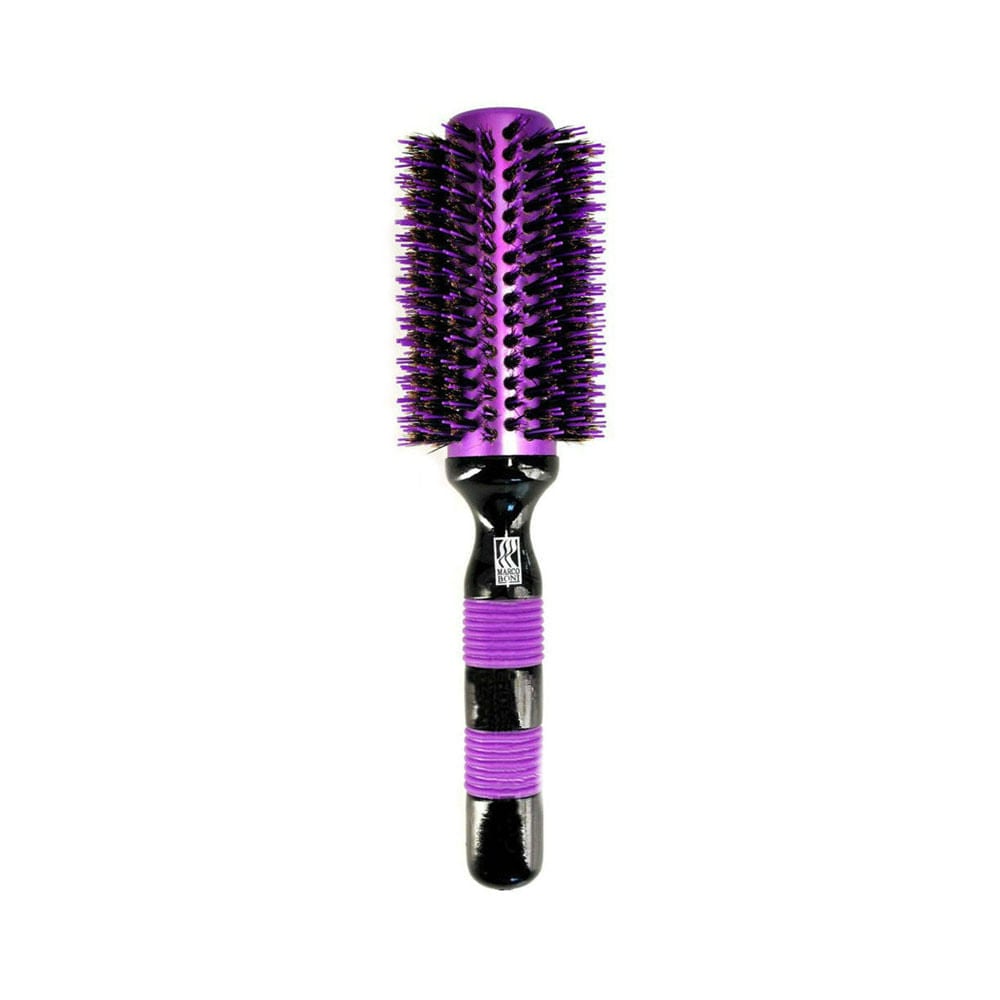 Escova de cabelo profissional Marco Boni térmica metálica grande roxa com cerdas pretas