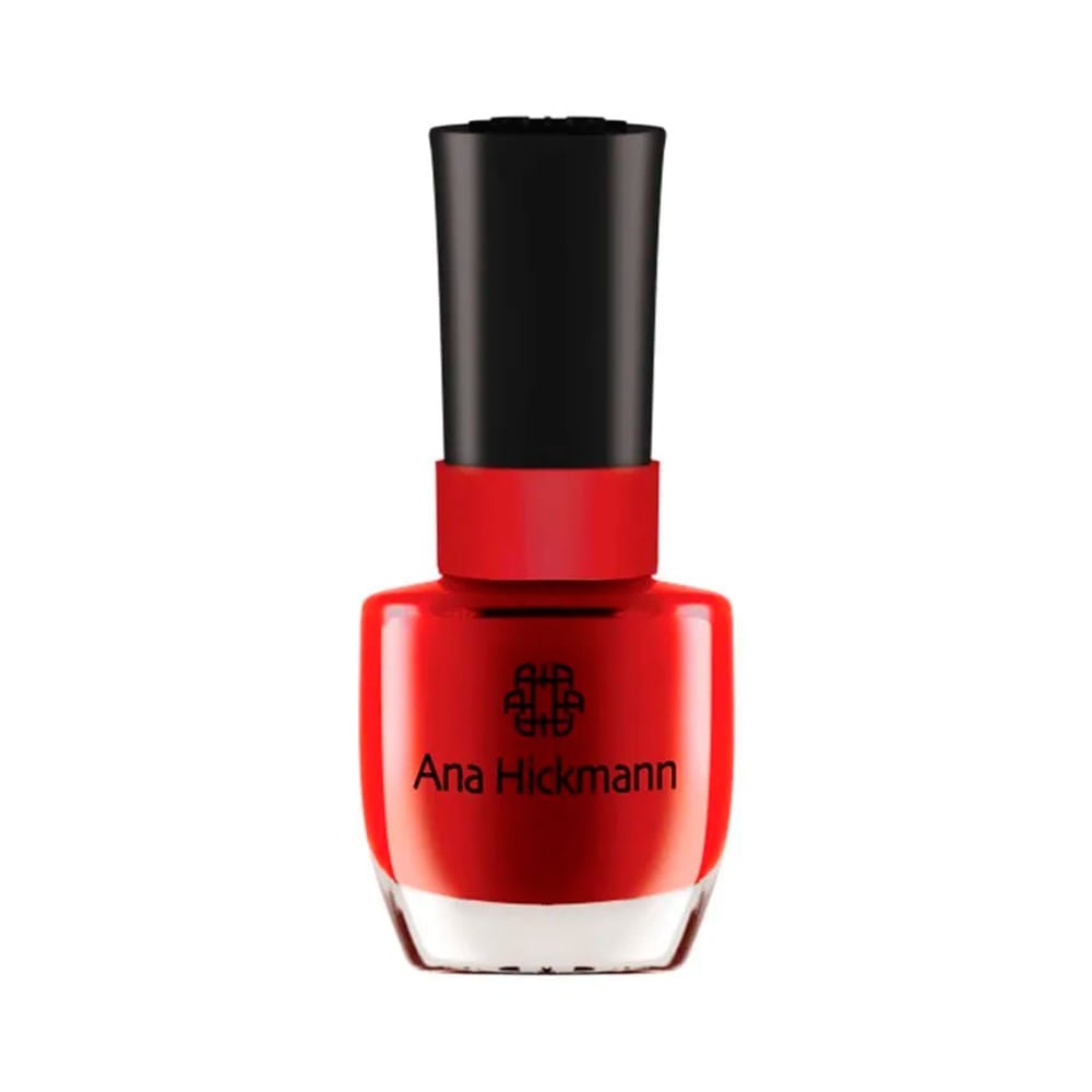 Frasco do Esmalte Ana Hickmann Cremoso Lady Poderosa em tom vermelho intenso