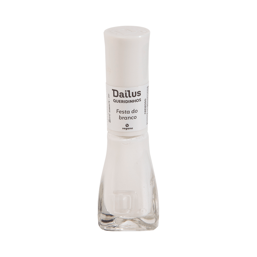 Esmalte Dailus Queridinhos Festa do Branco 8ml - frasco transparente com tampa branca