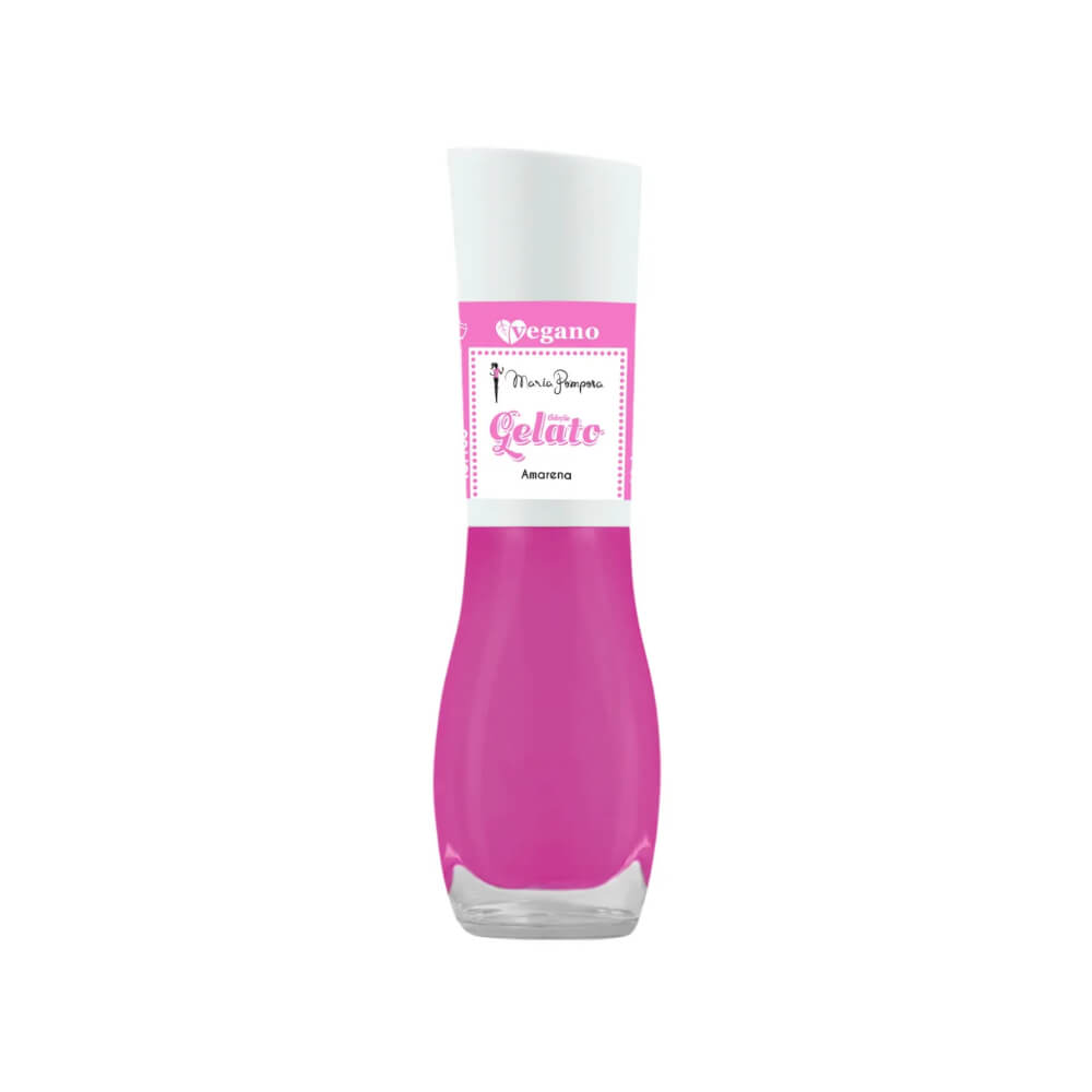 Esmalte Mohda Maria Pomposa Amarena em frasco com tampa branca, tom rosa cremoso