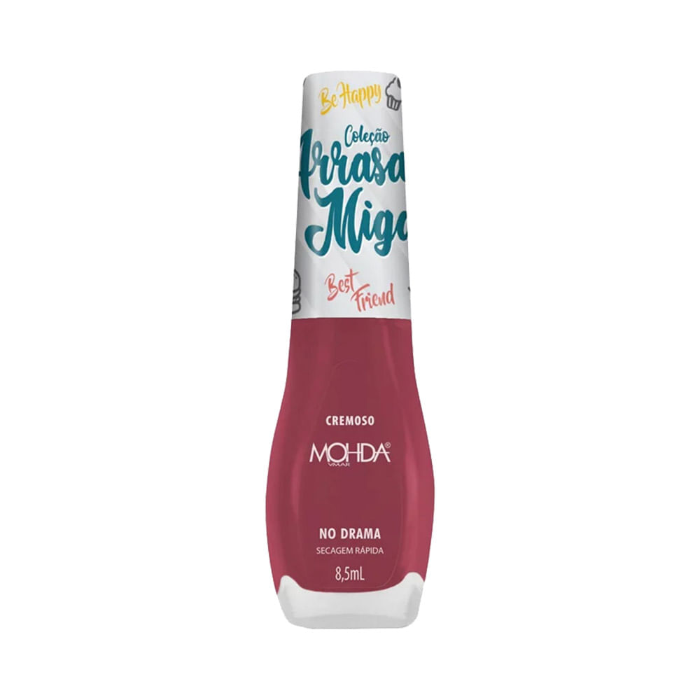 Esmalte Mohda Arrasa Miga No Drama tom vinho cremoso 8,5 mL