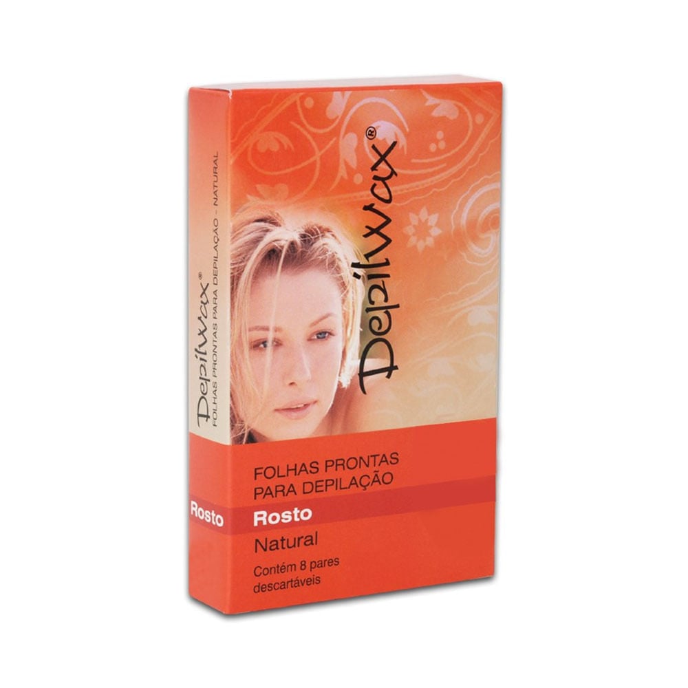 Embalagem Depilwax Folhas Prontas Depilação Facial Natural Mel 8 Pares