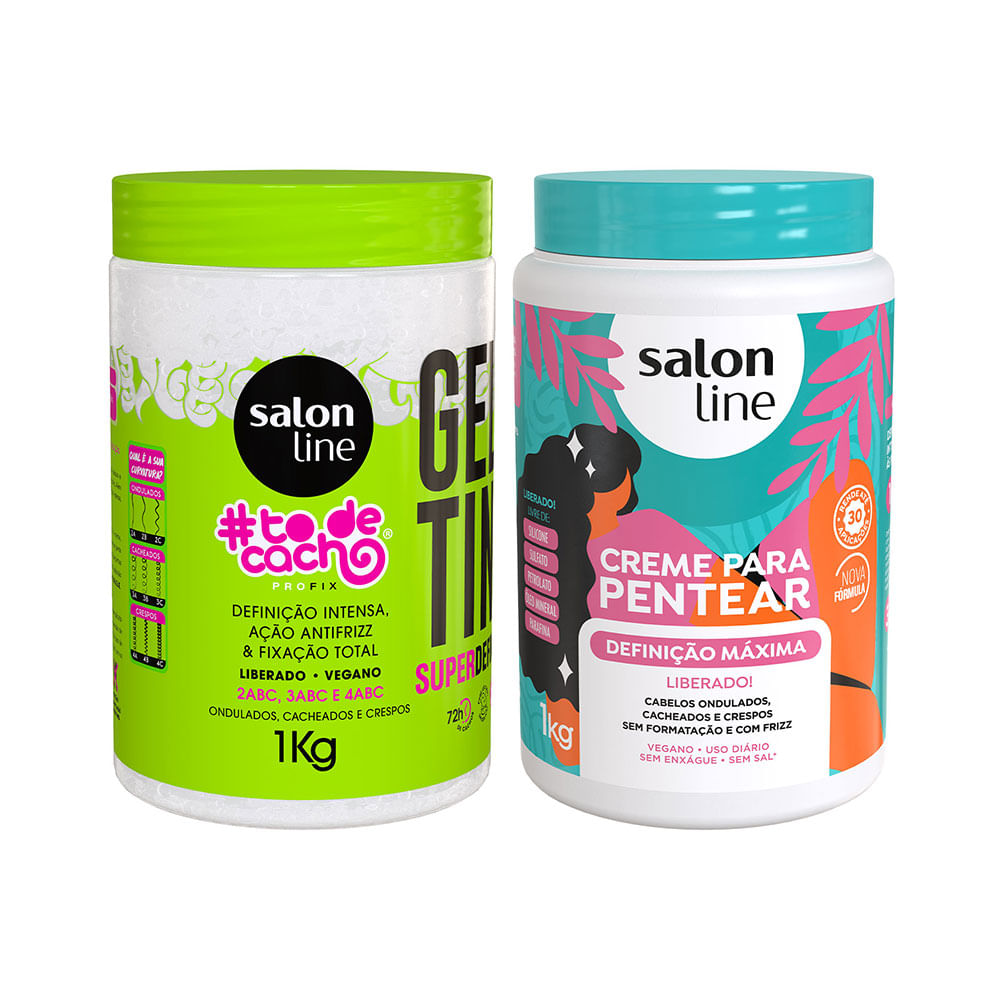 Kit SaLon Line Creme Definição Máxima e Gelatina Super Definição 1000g