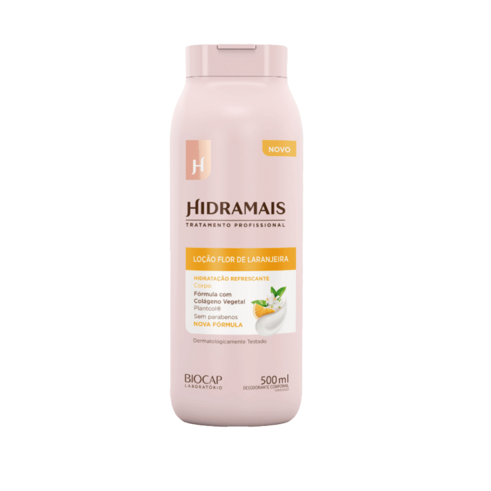 Loção Hidratante Corporal Hidramais Flor de Laranjeira 500ml - frasco rosa claro