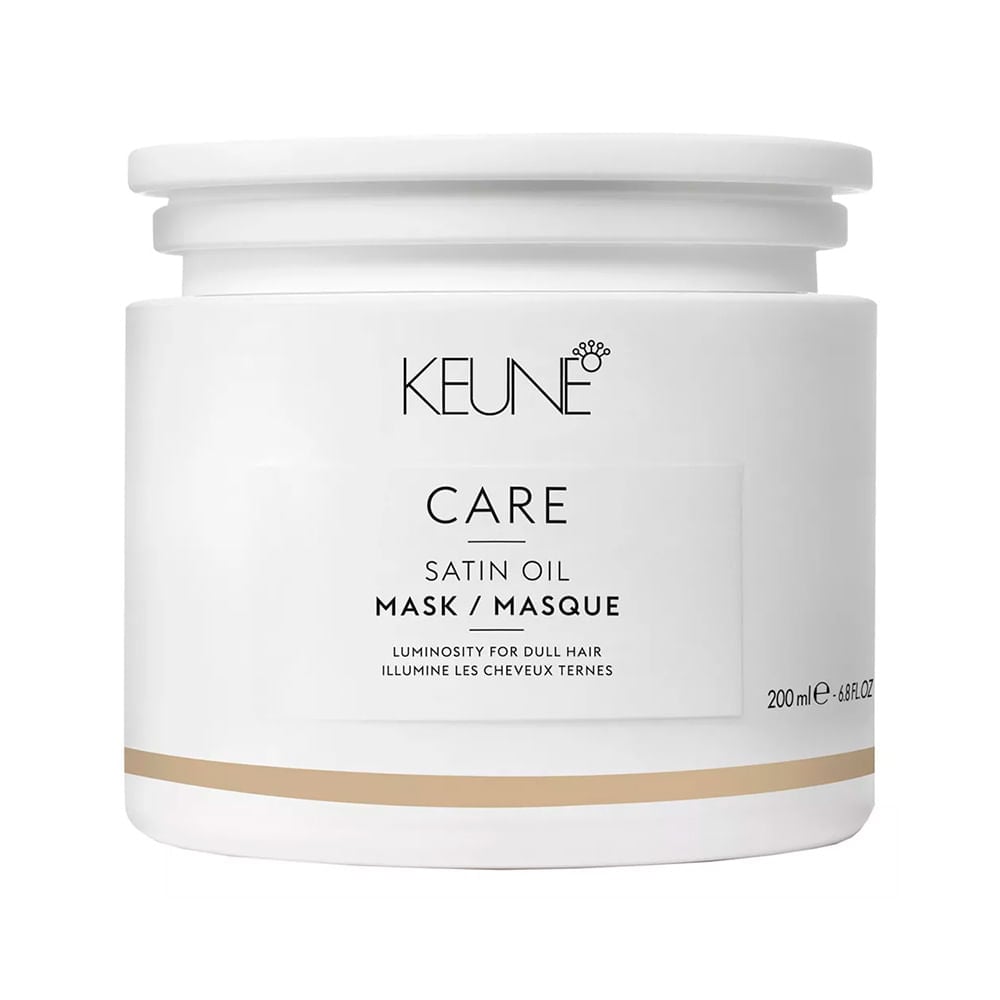 Máscara Keune Care Satin Oil 200ml - embalagem frontal branca
