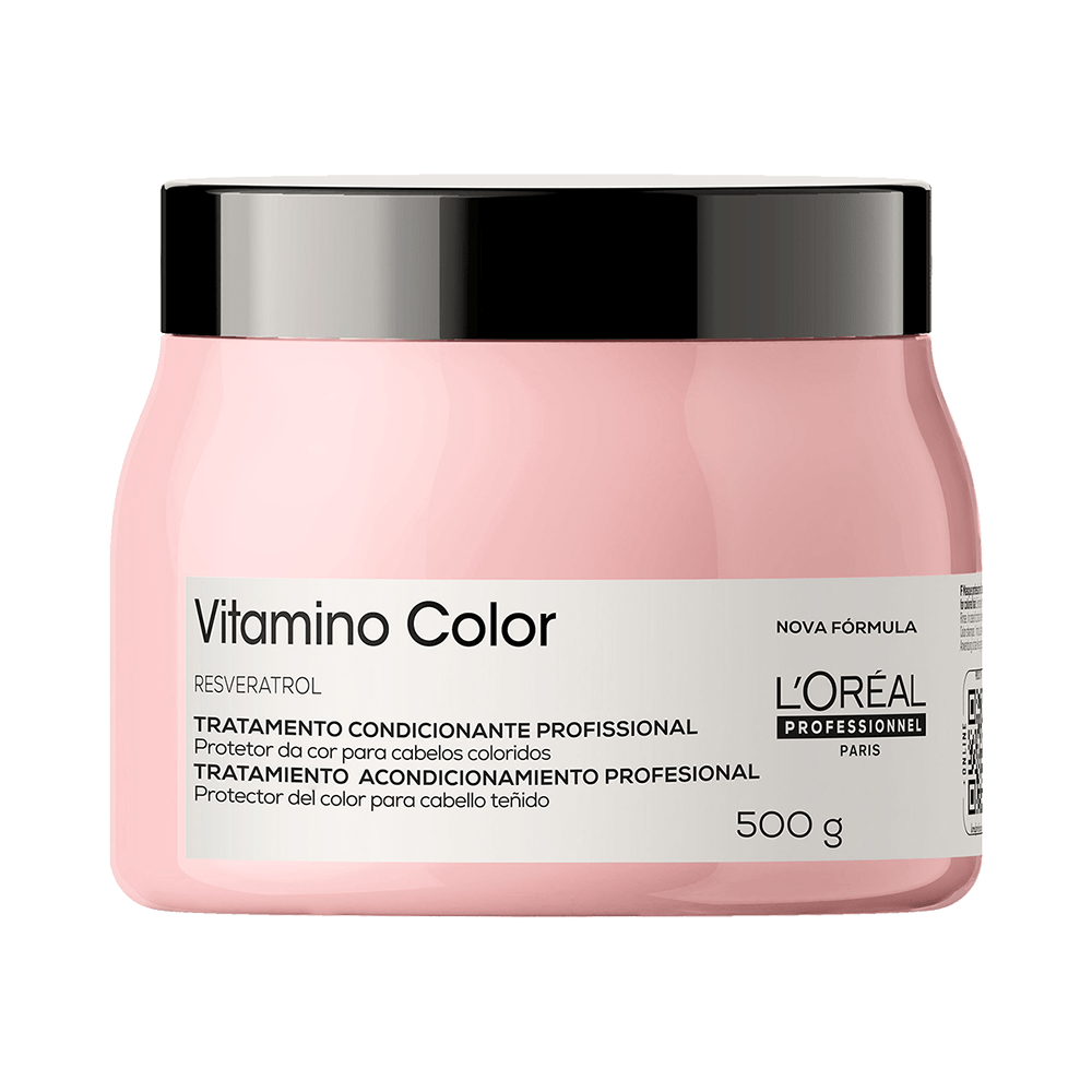 Máscara Vitamino Color 500g em pote rosa claro