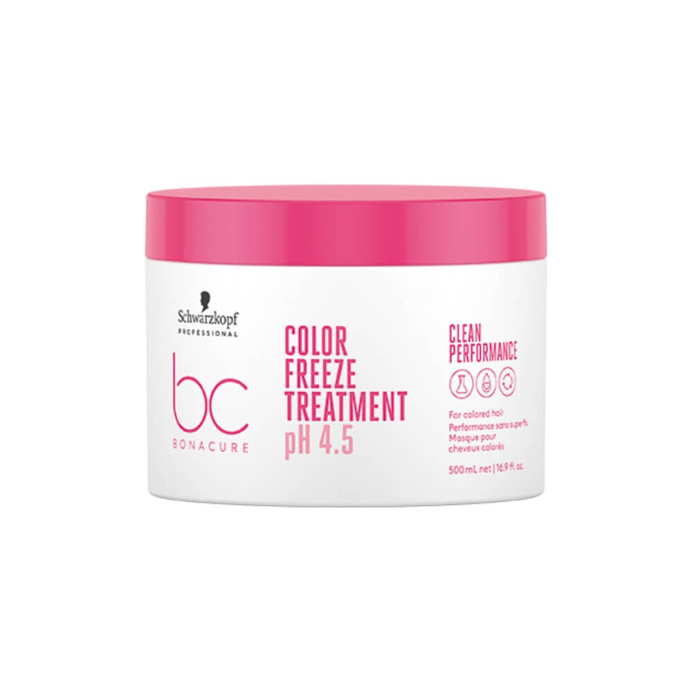 Máscara Bonacure Color Freeze 500ml Schwarzkopf Professional embalagem branca com detalhes rosa