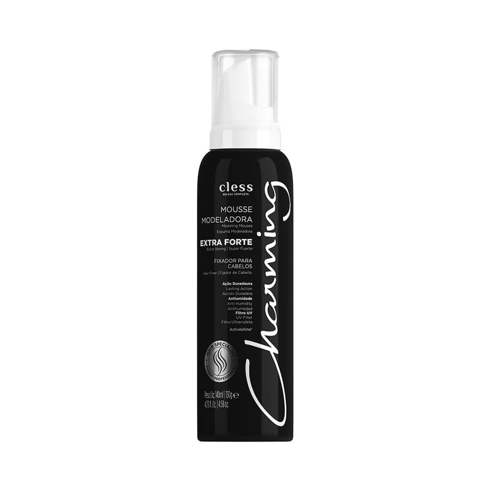 Mousse Cless Charming Special Black 140ml - embalagem preta frontal
