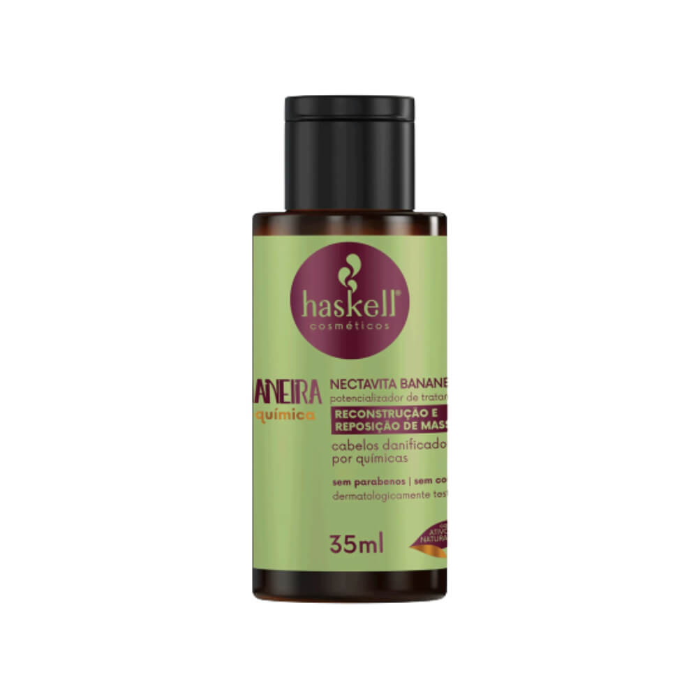 Potencializador Haskell Nectavita Bananeira 35ml em frasco translúcido marrom com rótulo verde claro