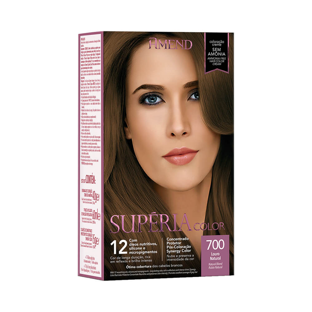 Embalagem do Tonalizante Amend Supéria Color 700 Louro Natural