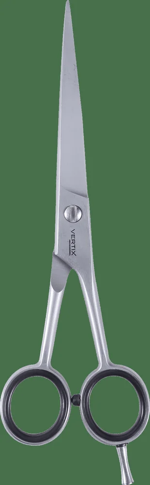 Detalhe da tesoura Vertix 6,5 com cabo ergonômico e parafuso de ajuste