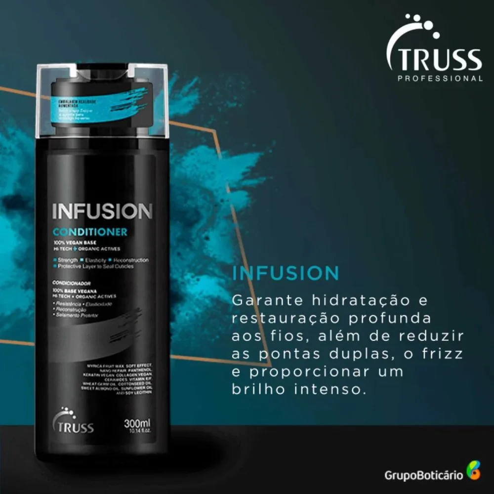 Detalhe da embalagem do Condicionador Infusion Truss 300ml