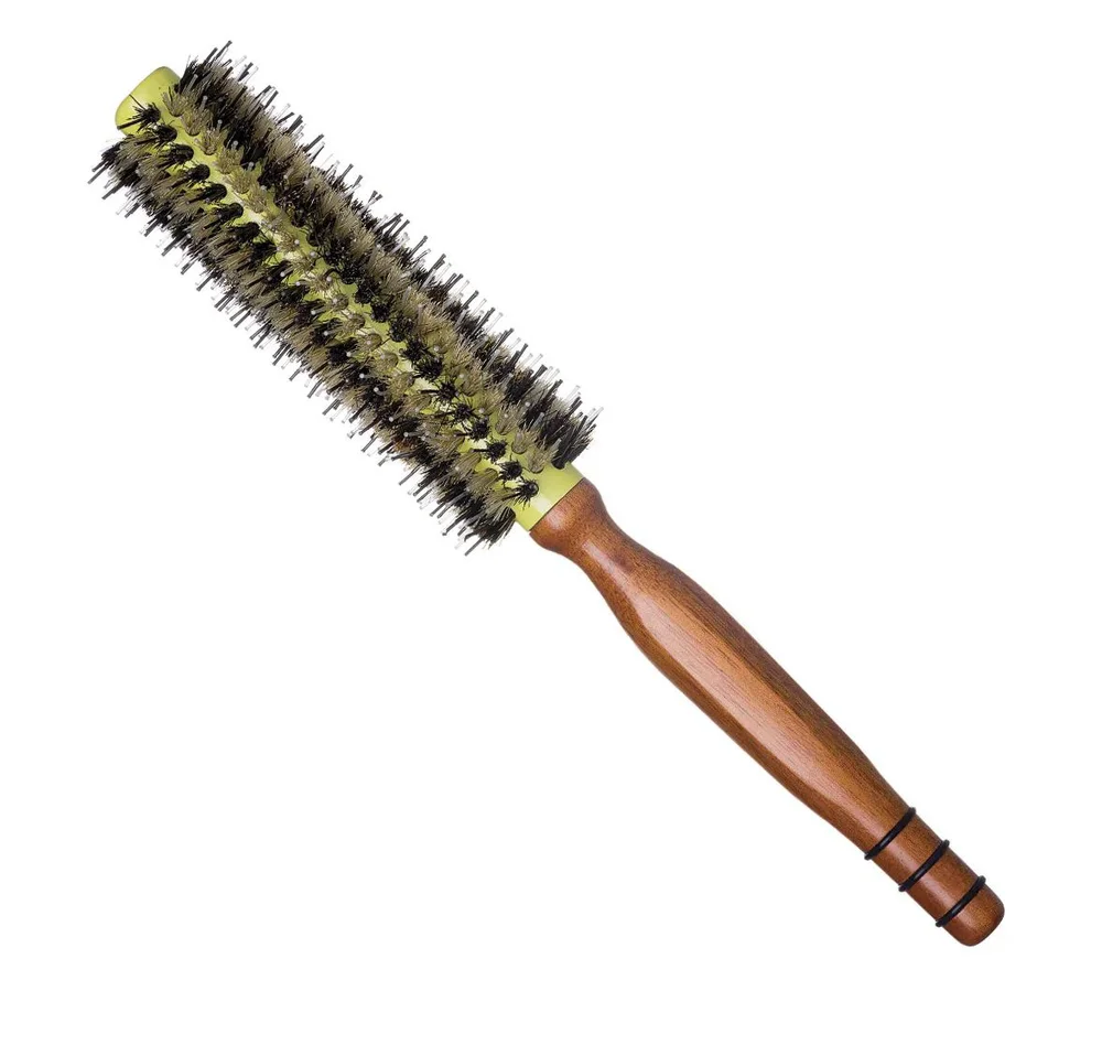 Detalhe das cerdas naturais e pontas de nylon da Escova Vertix Pro Long 19