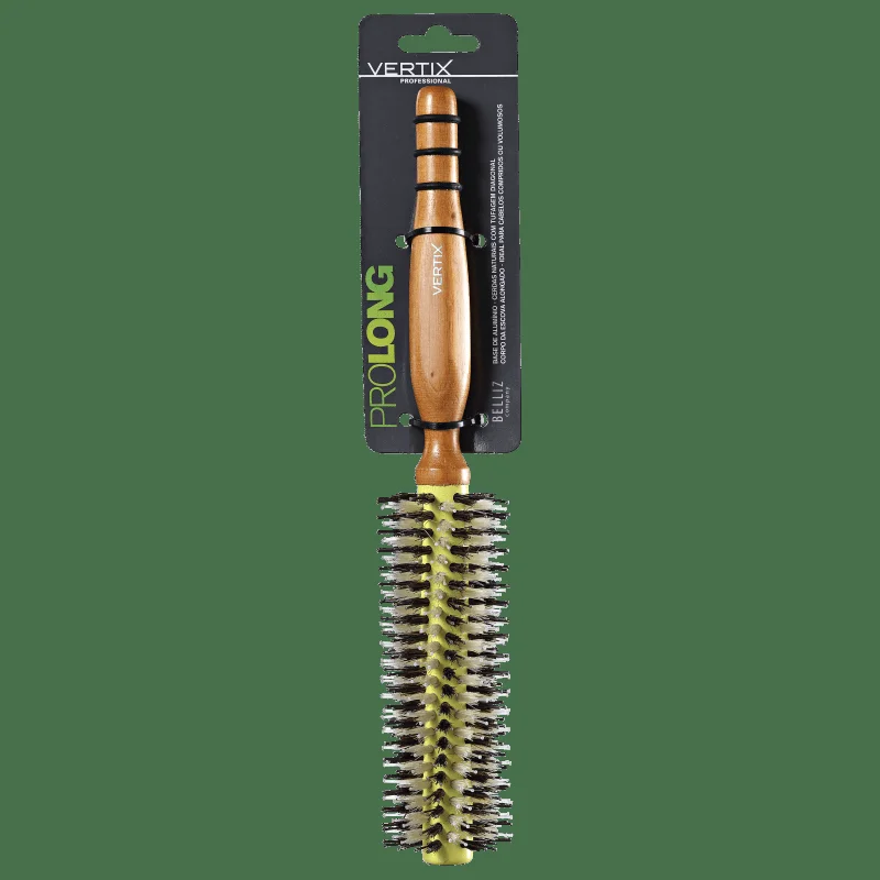 Escova Vertix Pro Long 19 embalada com destaque para cabo de madeira e cerdas