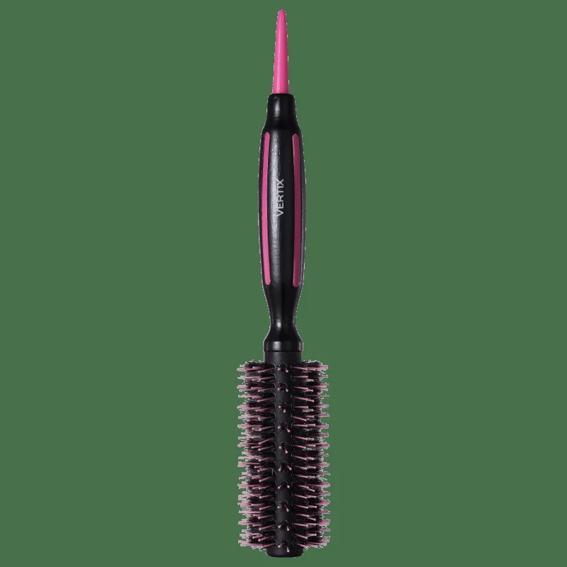 Vista lateral da Escova Vertix Pink Pro Porcupine 19 mm mostrando cabo ergonômico e cerdas