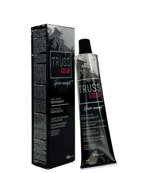 Embalagem Truss Color 5.0 Castanho Claro mostrando tubo e caixa