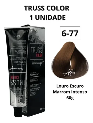 Detalhe do tubo e caixa da coloração Truss mostrando informações e ingredientes
