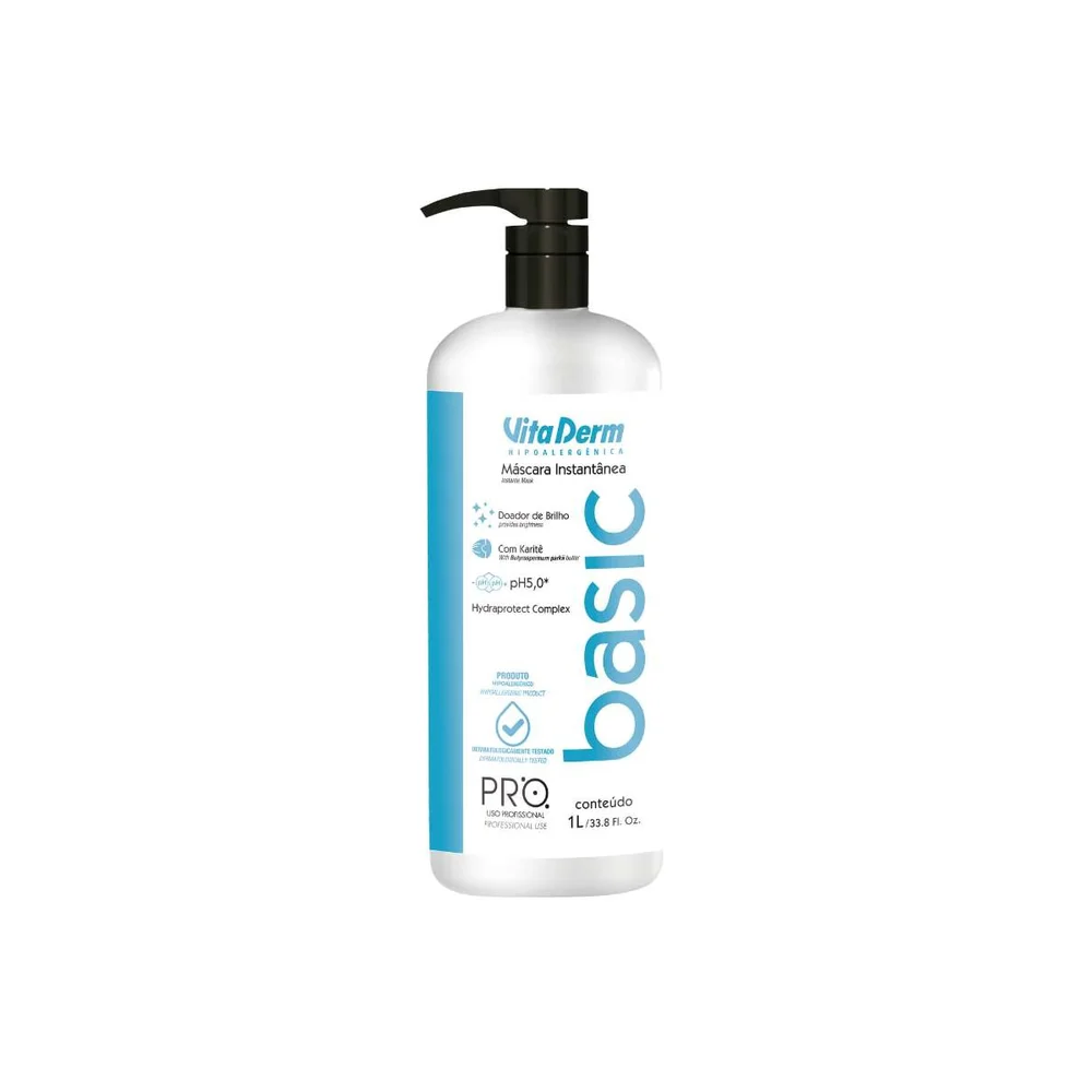 Frasco individual do condicionador Vita Derm Pro Basic 1000ml com pump