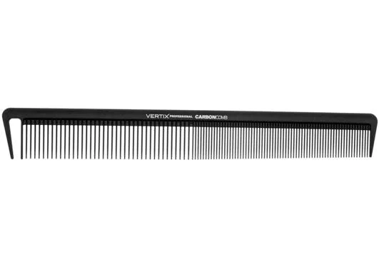 Pente Vertix Carbon Pro Control horizontal mostrando dentes finos e cabo pontiagudo