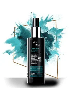 Detalhe do frasco do Protetor Térmico Truss Amino 225ml mostrando rótulo e benefícios