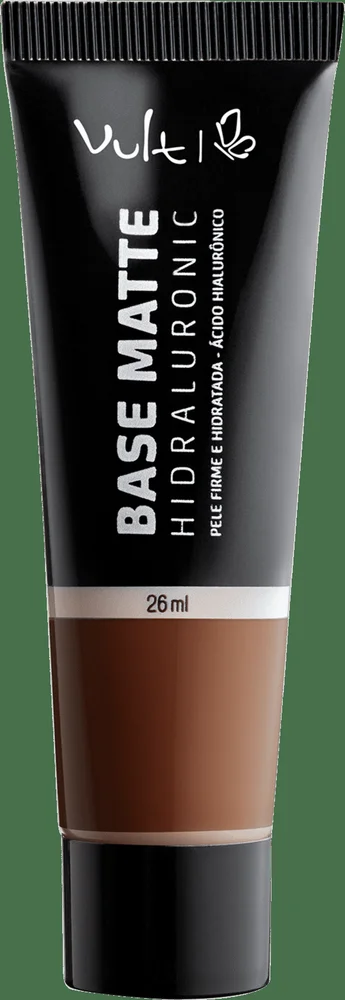 Detalhe da embalagem preta fosca e tom da base Q120