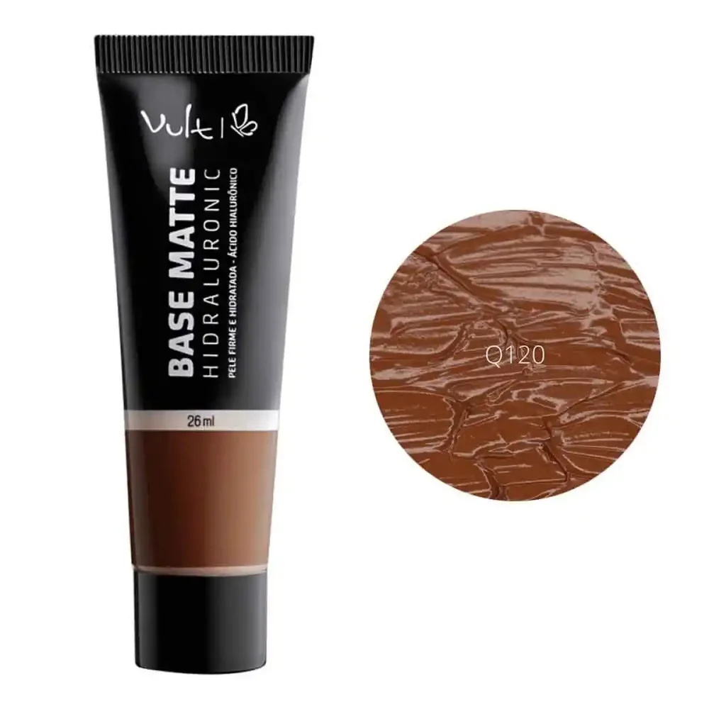 Imagem mostrando tubo da base Vult Hidraluronic Matte e textura do produto