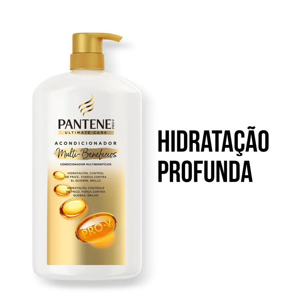 Condicionador Pantene Multibenefícios 1000ml - destaque benefícios no rótulo
