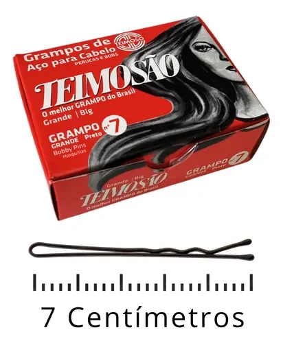 Grampo Teimoso Nº7 Preto mostrando uma unidade e a embalagem