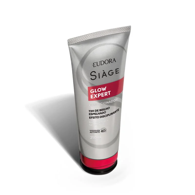 Frontal do condicionador Siàge Glow Expert Eudora 200ml com detalhe Affinite 4D
