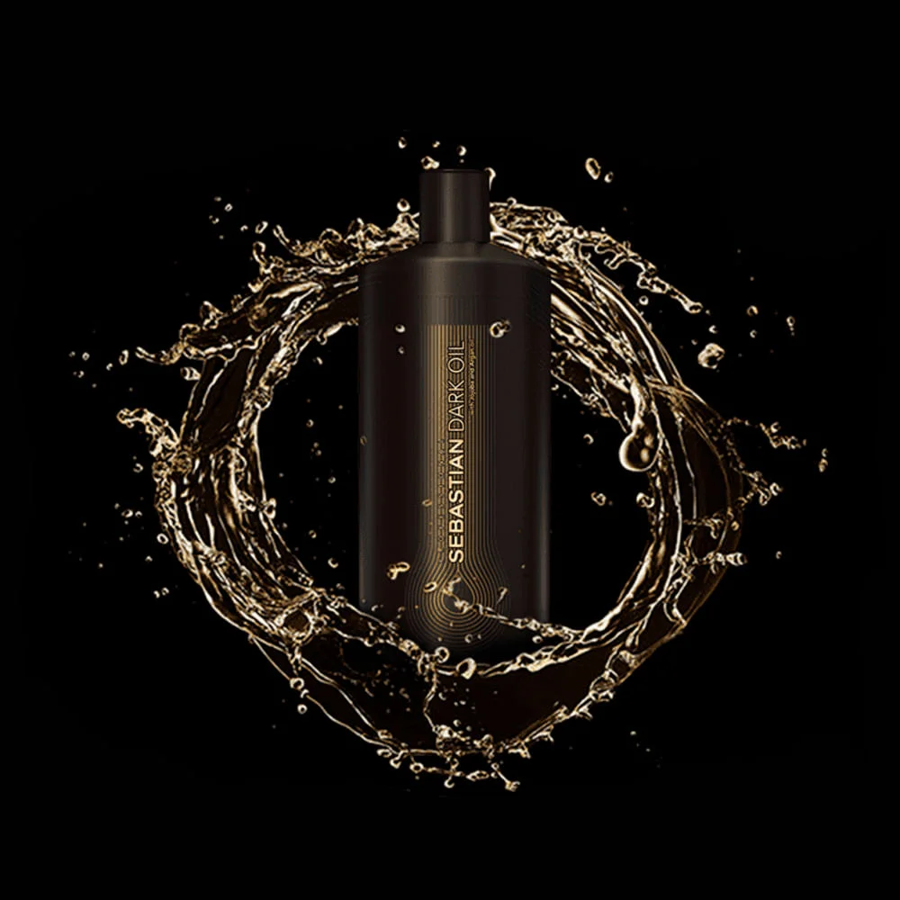 Shampoo Sebastian Dark Oil 1000ml com efeito de óleo dourado