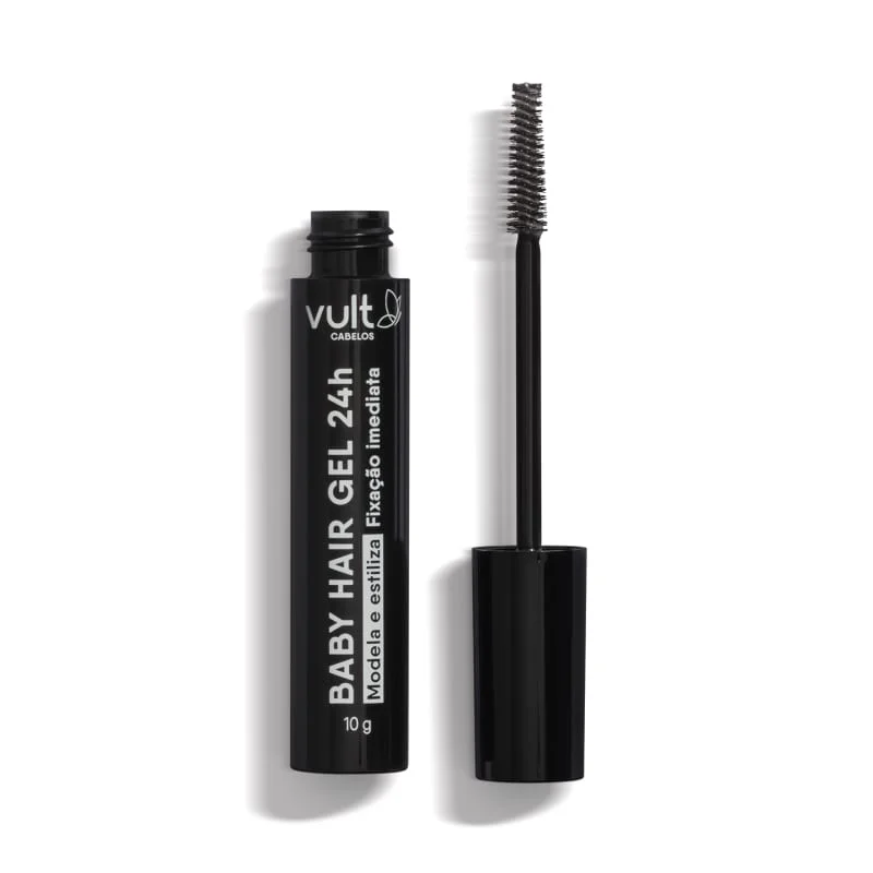 Gel Baby Hair Vult 10g embalagem preta com aplicador tipo escova