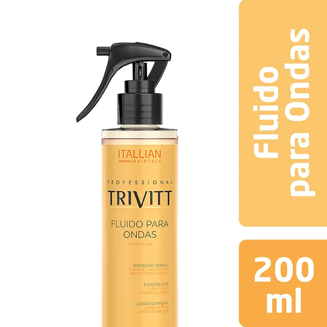 Fluido Trivitt para Ondas 200ml com rótulo amarelo e spray