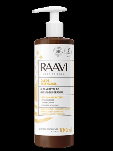Frasco de óleo vegetal Raavi Professional 180ml