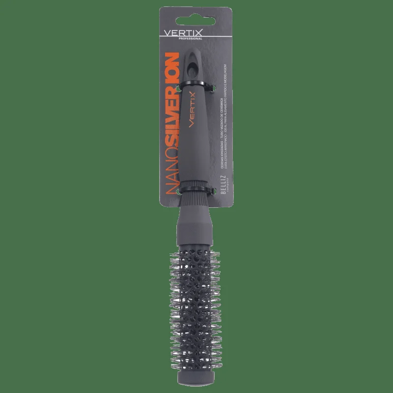 Escova Vertix Nano Silver Hot Ion embalada mostrando características