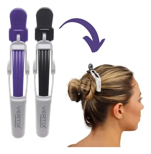 Presilhas Vertix Power Grip 110 mm nas cores roxo e preto, com superfície texturizada e uso em coque