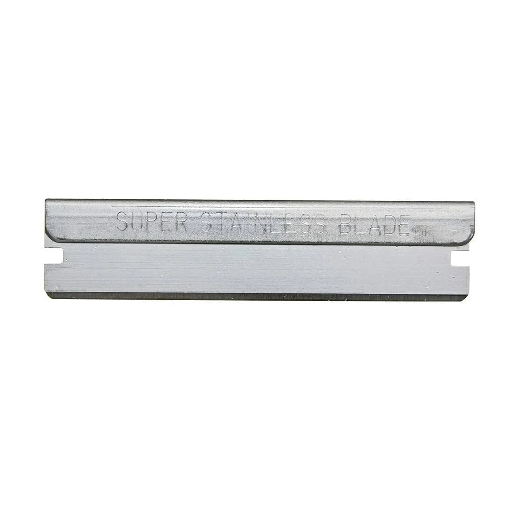 Lâmina Platinum Vertix Professional posicionada sobre fundo branco mostrando inscrição 'SUPER STAINLESS BLADE'