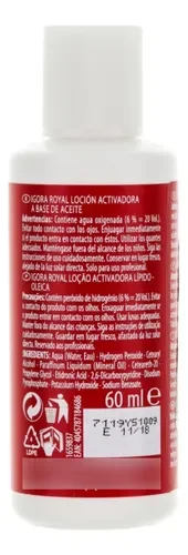 Frasco Água Oxigenada Igora Royal 9% 30 Volumes 60ml Schwarzkopf