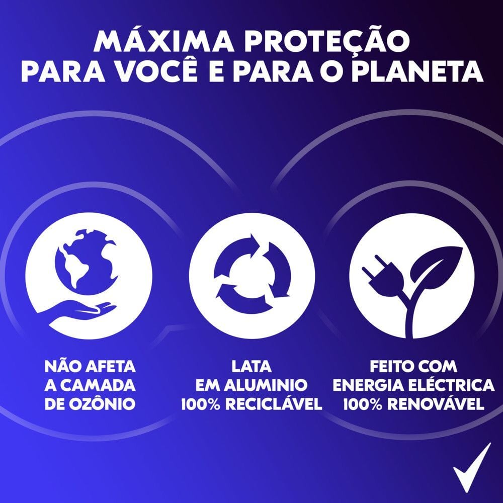 Ícones de sustentabilidade e proteção do Rexona Active Dry