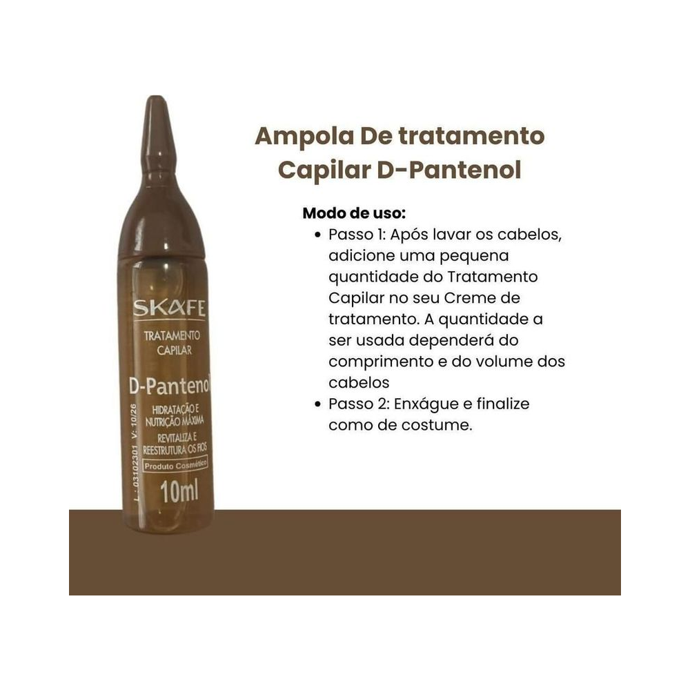 Ampola Skafe D-Pantenol 10ml instruções de uso e benefícios