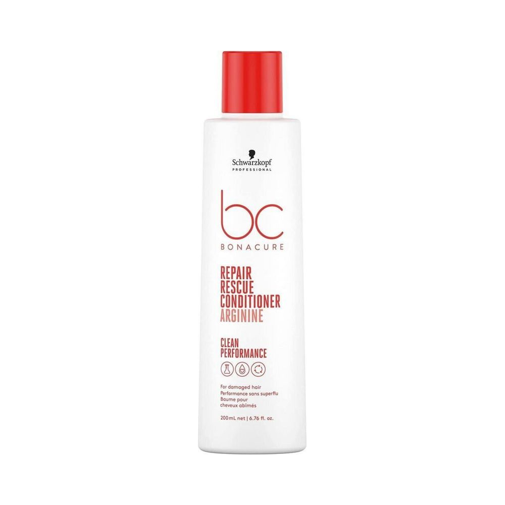 Frasco do condicionador Bonacure Repair Rescue 200ml em fundo branco