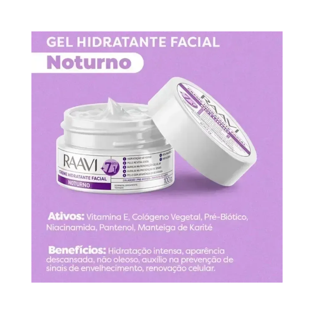 Imagem do pote aberto mostrando o creme branco e ativos do produto