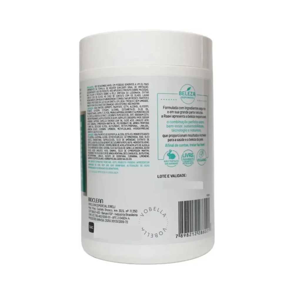 Parte traseira da embalagem com informações de uso e ingredientes