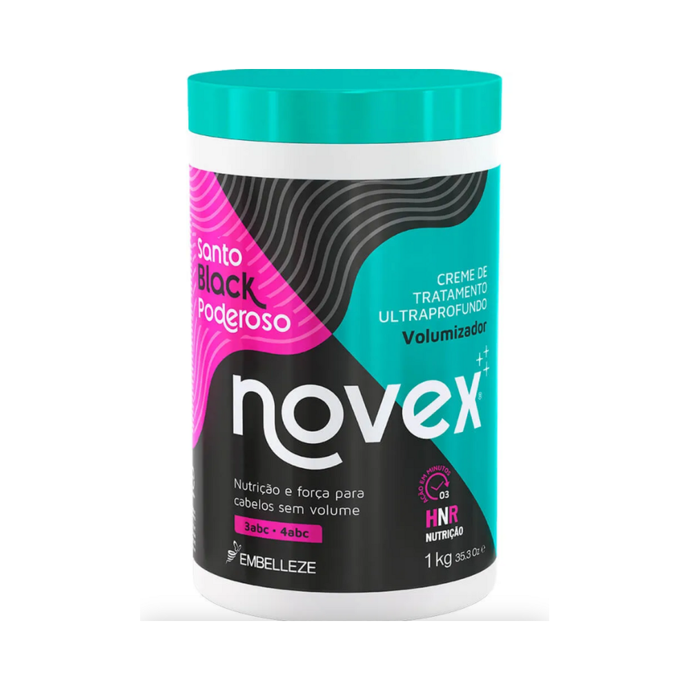 Máscara Novex Santo Black Poderoso 1kg destaque frontal