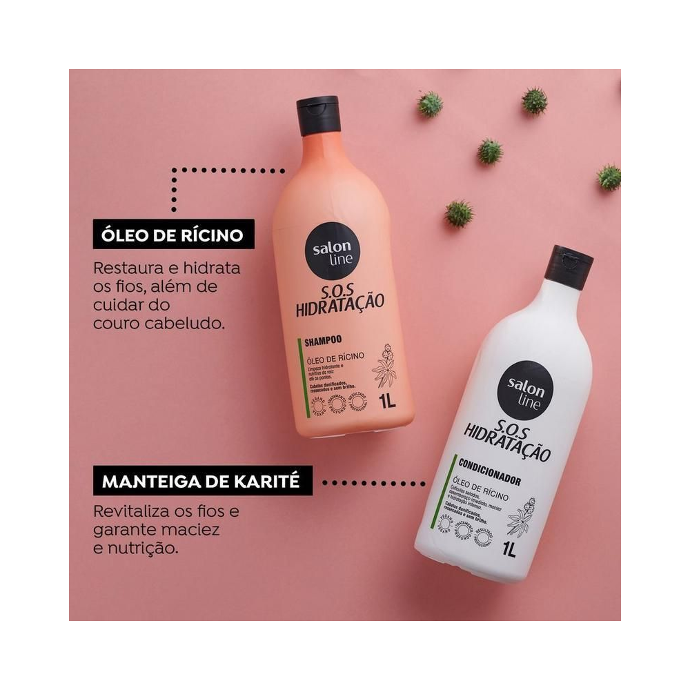 Shampoo e condicionador Salon Line S.O.S Hidratação Turbinado 1L