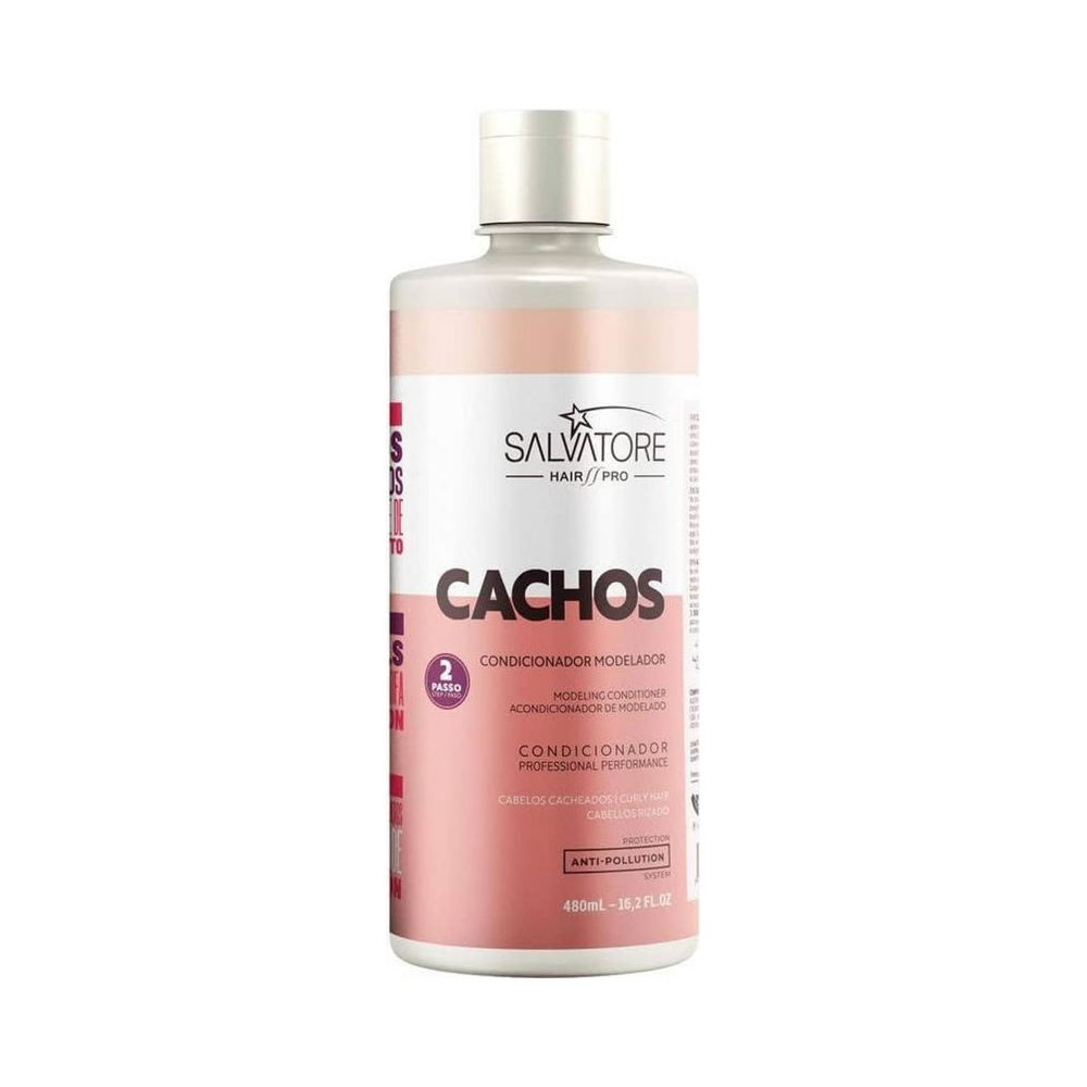 Frasco do condicionador modelador Salvatore Hair Pro Cachos Professional 480ml