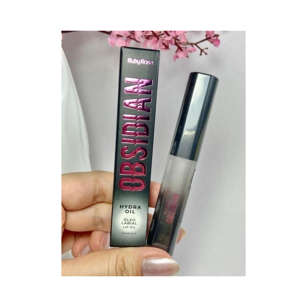 Lip Oil Ruby Rose Obsidian 17g em caixa degradê com embalagem em destaque