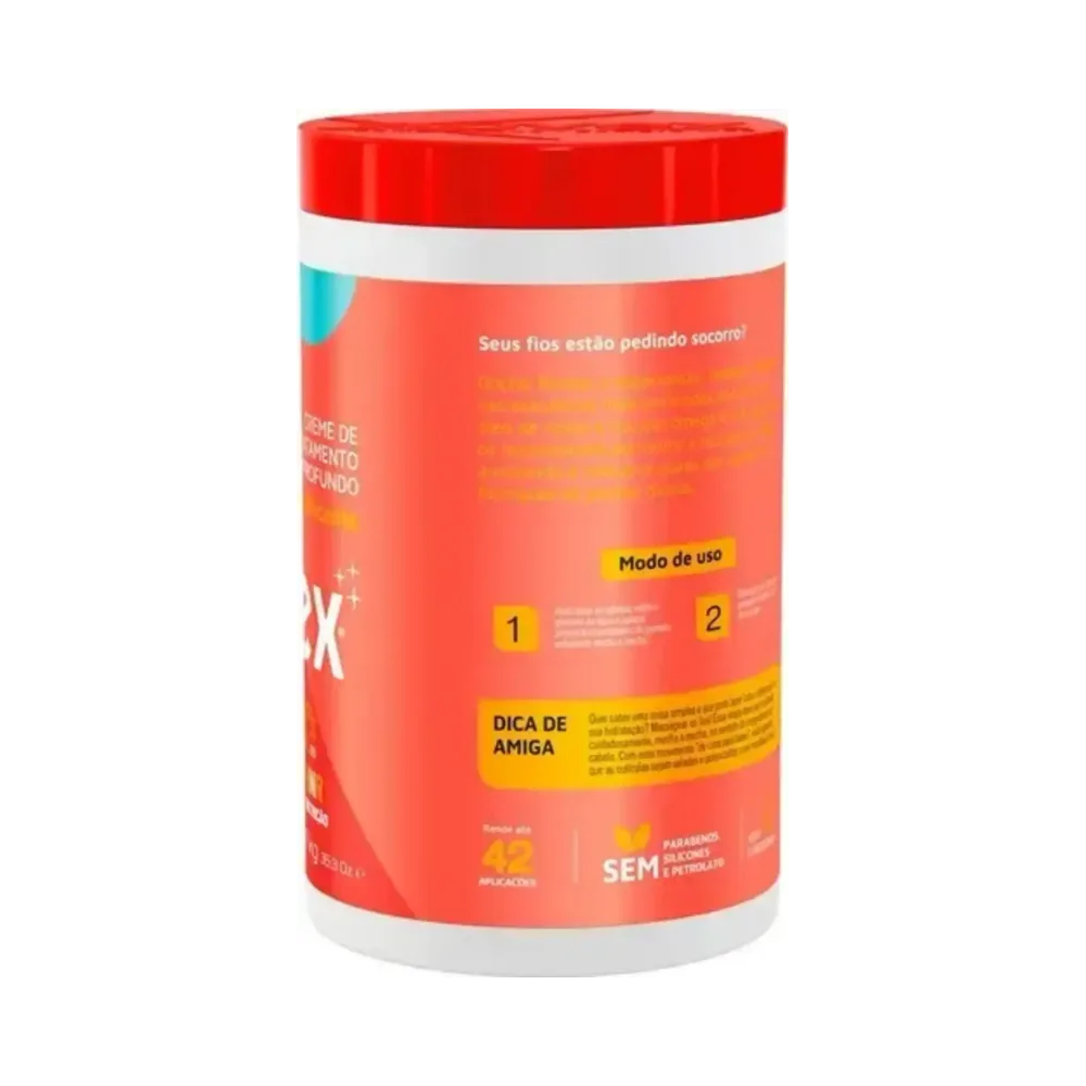 Máscara Capilar Novex Doctor Rícino 1000g - verso com modo de uso